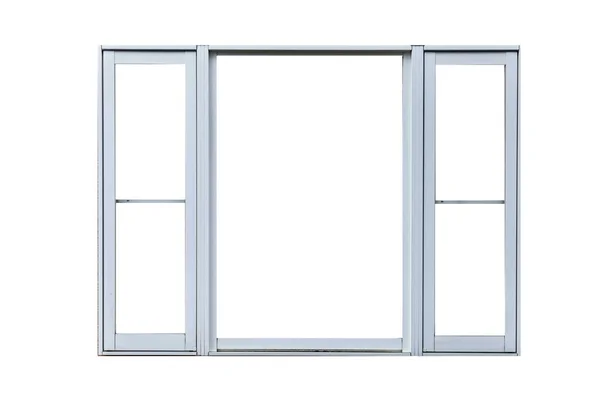 Vintage White Metal Window Frame Isolaed White Background — Stock Photo, Image