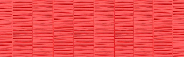 Panorama Parede Pedra Vermelha Moderna Com Listras Textura Fundo Sem — Fotografia de Stock