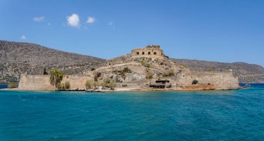 Panoramik Spinalonga, Crete, Yunanistan