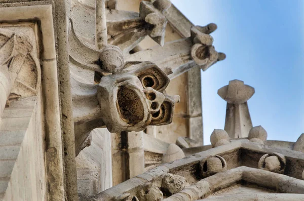 Gargulec na fasadzie katedry Notre-Dame — Zdjęcie stockowe