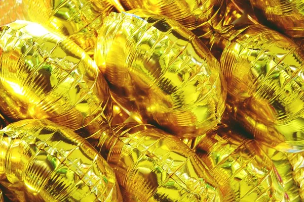 Stäng Upp Många Guld Ballonger Textur Bakgrund — Stockfoto