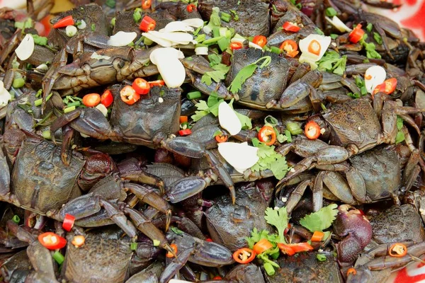 Thai street food, Salted crab is a pickled crab use in papaya salad.
