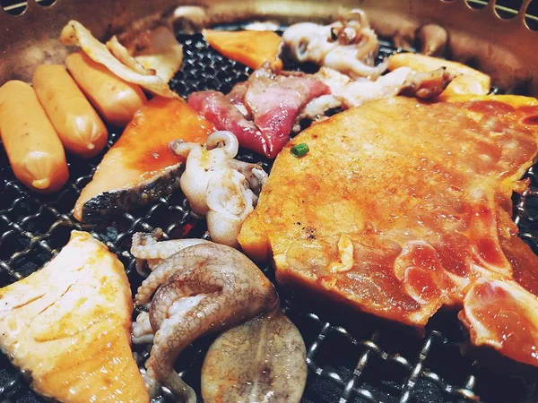 Yakiniku Japán Stílus Vagy Koreai Bbq Közelről — Stock Fotó