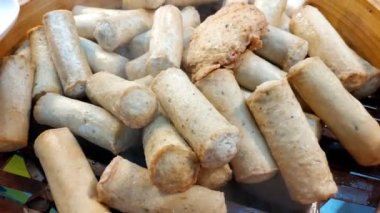 bambu vapurda vietnam beyaz sosis Domuz, Close up