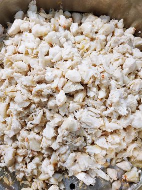 Pişirme pobaka yemek için hazır buğulanmış yengeç eti