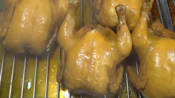 Molho Peixe Frango Assado Comida Rua Tailândia — Vídeo de Stock