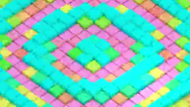 Cubes Surface Waving Loop Moving Animation Background — Stock Video