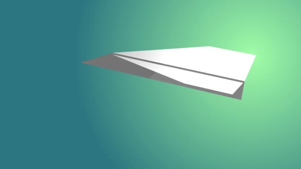 White Paper Plane Flying Background Model Animation — Stock Video