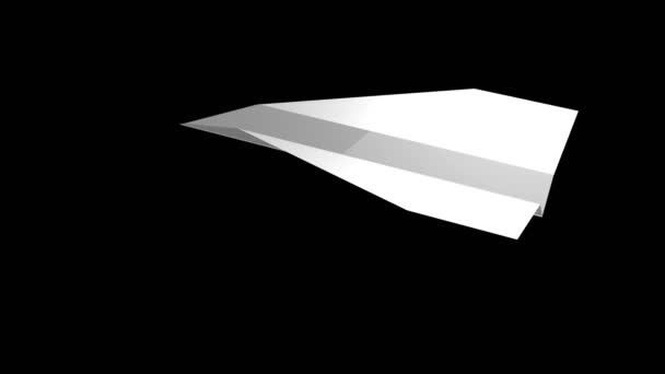 Wit Papier Vliegtuig Vliegende Achtergrond Model Animatie — Stockvideo