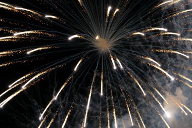 soyut bulanık arka plan havai fişek Uluslararası festival gösterisi 2019 Pattaya Tayland
