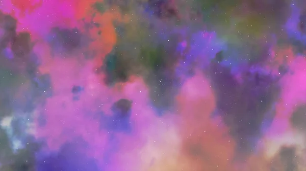 Fliegen Durch Den Gaswolkennebel Und Sterne Animation — Stockfoto
