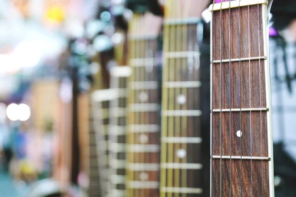 Chitarra Acustica Sfondo Primo Piano Con Spazio Copia Primo Piano — Foto Stock