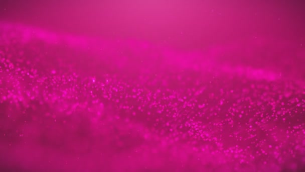 Popolare Astratto Sfondo Scintillante Polvere Rosa Particelle Stelle Scintille Onda — Video Stock