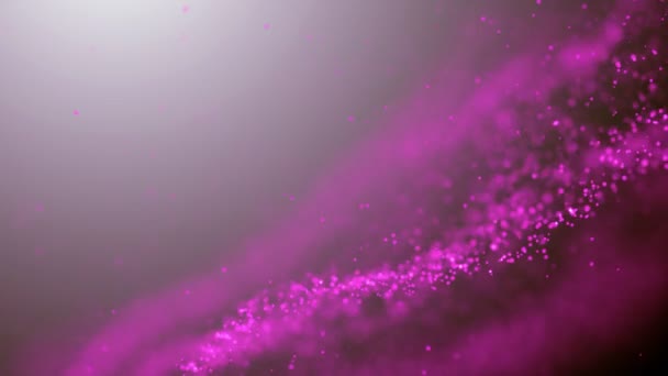 人気の抽象的な背景輝くピンクの塵の粒子の星は波ループ3Dアニメーション4Kを火花 — ストック動画