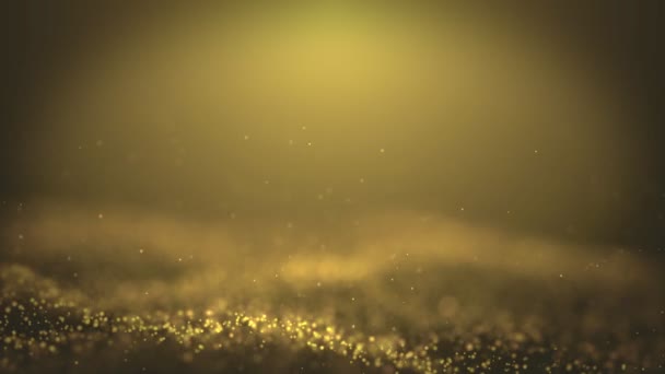 Popular Abstract Background Shining Gold Dust Particles Stars Sparks Wave — Stock Video