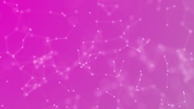 çizgiler ve nokta teknolojisi fütüristik Ağ pleksus Soyut pembe arka plan 3d animasyon 4k