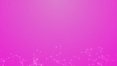 çizgiler ve nokta teknolojisi fütüristik Ağ pleksus Soyut pembe arka plan 3d animasyon 4k