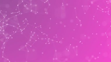 çizgiler ve nokta teknolojisi fütüristik Ağ pleksus Soyut pembe arka plan 3d animasyon 4k