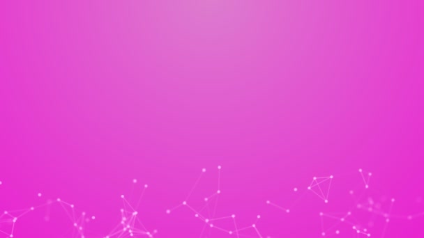 Технологія Ліній Точок Футуристична Мережа Plexus Абстрактний Рожевий Фон Анімація — стокове відео