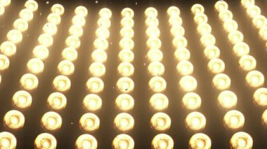 Büyük Duvar Işıkları ve düşen parlak altın konfeti parti için, moda, dans kulübü video promosyonlar, 3d animasyon 4k