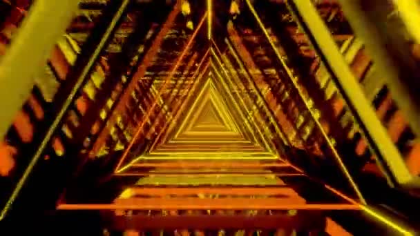 Animatie Sci Vlucht Abstracte Futuristische Tunnel Met Neon Licht Achtergrond — Stockvideo