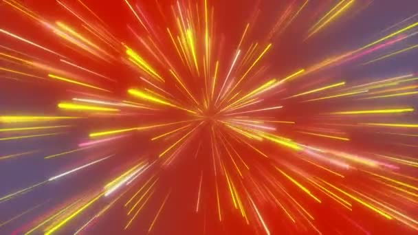 Soyut Kozmik Fütüristik Tünel Hiper Atlama Galaksiye Işık Hızı Neon — Stok video