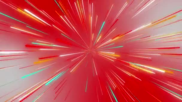 Abstract Cosmic Futuristic Tunnel Hyper Jump Galaxy Speed Light Neon — Stock Video