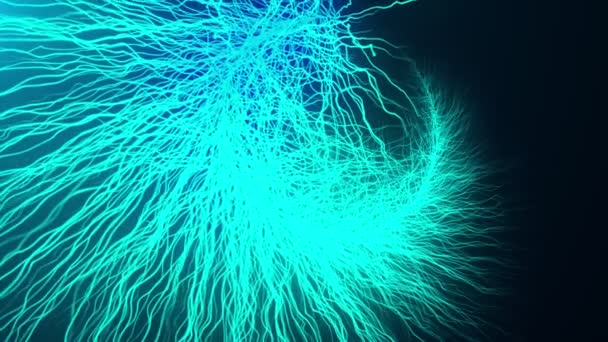 Particles Asymmetrical Branching Fractal Network Nerves Neurons Blood Vessels Capillaries — Stock Video