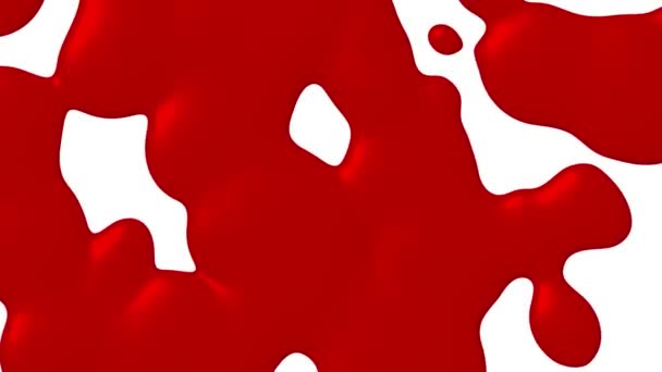 Splashes Red Ink Blood Animation Render — Stock Video