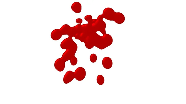 Spatten Van Rode Inkt Bloed Renderen — Stockfoto