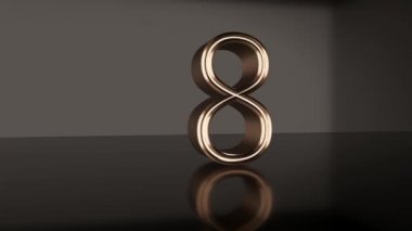 Altın sayı Ondan sıfıra Geri Sayım Animasyon 3d render