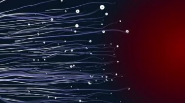 soyut nokta ve çizgi veya sperm yüzme animasyon 3d render