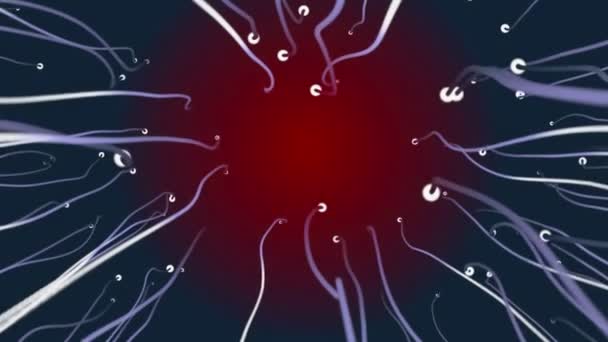 Astratto Punto Linea Animazione Nuoto Spermatozoi Rendering — Video Stock