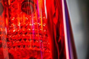 soyut bulanık bir arabanın Arka ön ışığında renk ayrıntısını kapatın