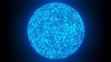 Hologram Küresel İletişim Ağı Dönen 3D canlandırma
