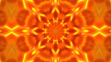 Altın kaleydoskop çiçek desenleri, soyut arkaplan canlandırması 3D canlandırma