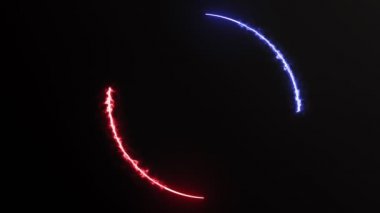 Soyut arkaplan mavi spektrum floresan ışık neon daire öncü canlandırma 3d