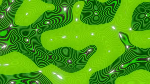 波浪绿色背景下的黑色曲线 动画3D渲染 — 图库视频影像