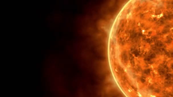 Surface de l'étoile solaire avec éruptions solaires, combustion de l'animation solaire rendu 3D 