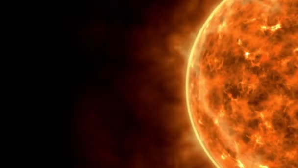 Superficie Estrella Del Sol Con Destellos Solares Quema Animación Solar — Vídeos de Stock