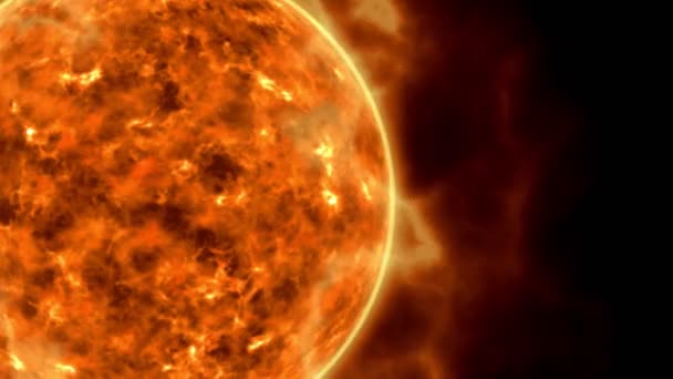 Sun Star Surface Solar Flares Burning Sun Animation Rendering — Stockvideo