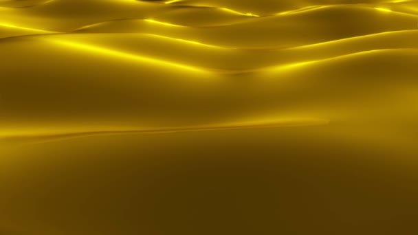 Золота Рідка Хвиля Розкішний Преміальний Візерунок Летить Цифрову Технологічну Анімацію — стокове відео