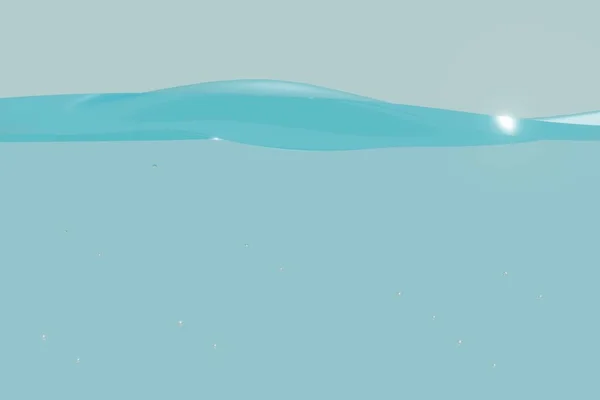 Красива Поверхня Води Бульбашка Рухається Вгору Візуалізація — стокове фото