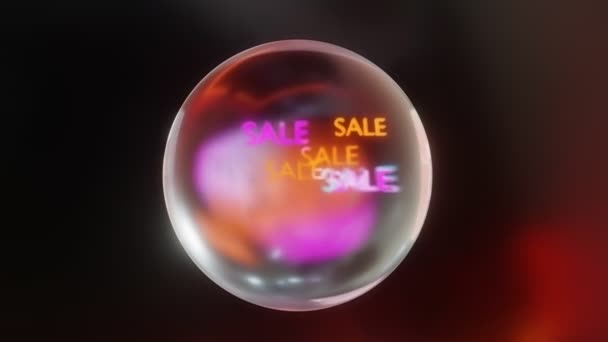 Bola Cristal Mágico Con Venta Textura Renderizado — Vídeo de stock