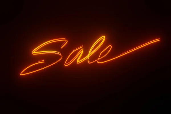 Sale Neon Sign Style Heading Design Banner Poster Renderin — Stock Photo, Image