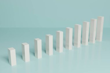 Soyut Finansal Borsa Çubuğu Çizelgesi İş 3D oluşturma