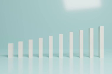 Soyut Finansal Borsa Çubuğu Çizelgesi İş 3D oluşturma