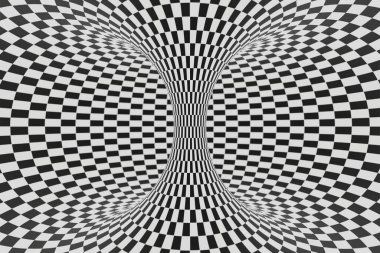 Siyah ve beyaz çizgili tünel animasyonu arka plan canlandırması 3d renderin