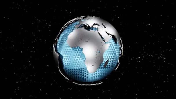 Metalowy Świat Planeta Ziemia Globe Tło Renderowania — Wideo stockowe