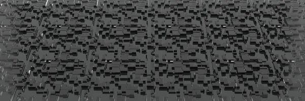 Abstrak Digital Dark Blocks Background Rendering — Stok Foto